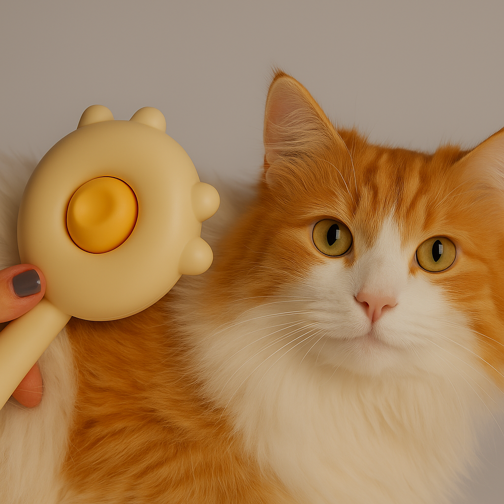 Pet Grooming Brush - Gentle Fur Remover for Cats & Dogs